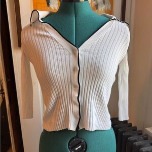 27 Miles Malibu Ribbed White Cardigan